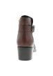 Thumbnail Boots marron à talon décroché haut ornées d'une boucle décorative sur la tige - Image 4