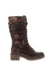Thumbnail Bottes montantes bordeaux à talon décroché bas et détails logotypés