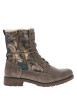 Thumbnail Bottines taupe à talon décroché bas munies de lacets et d'un zip latéral