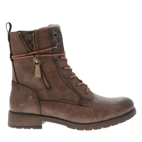 Bottines marron à talon décroché bas pourvues...