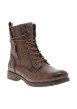 Thumbnail Bottines marron à talon décroché bas pourvues d'un zip et de lacets ronds - Image 2