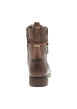 Thumbnail Bottines marron à talon décroché bas pourvues d'un zip et de lacets ronds - Image 4
