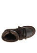 Thumbnail Bottines marron brillantes à talon plat pourvues d'un zip et des lacets ronds - Image 5