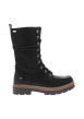 Thumbnail Bottines noires à talon plat pourvues d'une fermeture zippée et de lacets ronds