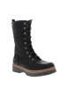 Thumbnail Bottines noires à talon plat pourvues d'une fermeture zippée et de lacets ronds - Image 2