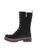 Thumbnail Bottines noires à talon plat pourvues d'une fermeture zippée et de lacets ronds - Image 3
