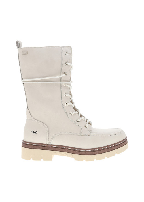 Bottines ivoire à talon plat pourvues d'une...