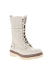 Thumbnail Bottines ivoire à talon plat pourvues d'une fermeture zippée et de lacets ronds - Image 2