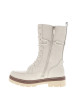 Thumbnail Bottines ivoire à talon plat pourvues d'une fermeture zippée et de lacets ronds - Image 3