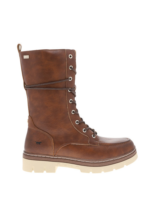 Bottines brunes à talon plat pourvues d'une...