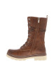 Thumbnail Bottines brunes à talon plat pourvues d'une fermeture zippée et de lacets ronds - Image 3