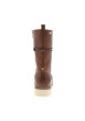 Thumbnail Bottines brunes à talon plat pourvues d'une fermeture zippée et de lacets ronds - Image 4