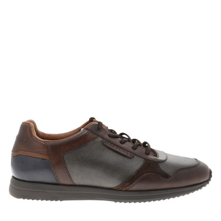 Baskets running Lubec 3 en cuir marron munies...