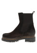 Thumbnail Bottines en cuir marron à talon décroché bas pourvues de soufflets élastiqués - Image 3