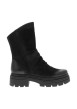Thumbnail Bottines en cuir noires à talon décroché bas pourvues d'une fermeture zippée