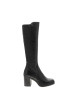 Thumbnail Bottes en cuir noires à talon décroché haut pourvues d'une fermeture zippée