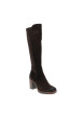 Thumbnail Bottes en cuir marron à talon décroché haut pourvues d'une fermeture zippée - Image 2