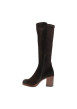 Thumbnail Bottes en cuir marron à talon décroché haut pourvues d'une fermeture zippée - Image 3