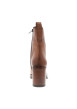 Thumbnail Bottines en cuir camel à talon décroché moyen pourvues d'une fermeture zippée - Image 4