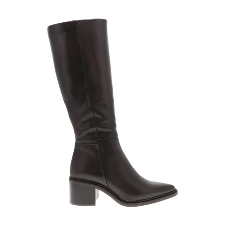 Bottes en cuir marron à talon décroché moyen...