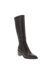 Thumbnail Bottes en cuir marron à talon décroché moyen pourvues d'une fermeture zippée - Image 2