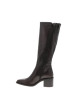 Thumbnail Bottes en cuir marron à talon décroché moyen pourvues d'une fermeture zippée - Image 3