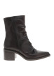 Thumbnail Bottines en cuir marron à talon décroché moyen pourvues d'une fermeture zippée
