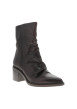 Thumbnail Bottines en cuir marron à talon décroché moyen pourvues d'une fermeture zippée - Image 2