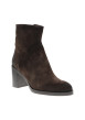 Thumbnail Bottines en cuir marron à talon décroché haut pourvues d'une fermeture zippée - Image 2