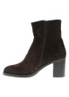 Thumbnail Bottines en cuir marron à talon décroché haut pourvues d'une fermeture zippée - Image 3