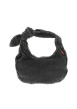 Thumbnail Sac à main anthracite effet matière de jean en coton doté d'une anse nouée