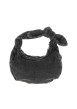Thumbnail Sac à main anthracite effet matière de jean en coton doté d'une anse nouée - Image 3