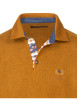 Thumbnail Sweat camel uni avec une coupe droite, un col boutonné et coudières - Image 3