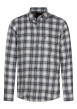 Thumbnail Chemise en coton gris et écru à carreaux pourvue d'une coupe droite