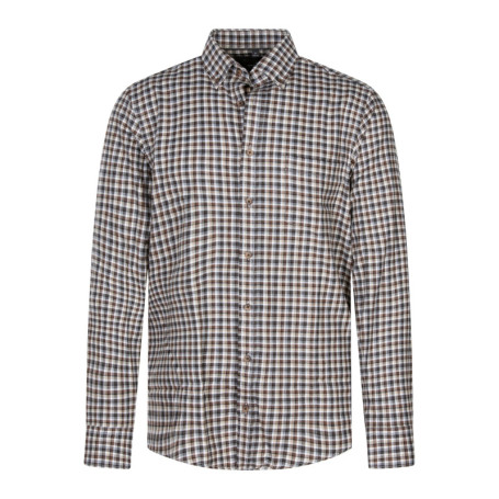 Chemise en coton marron à carreaux pourvue...