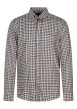 Thumbnail Chemise en coton marron à carreaux pourvue d'une coupe droite