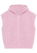 Thumbnail Gilet sans manches zippé rose pâle pourvu d'une capuche et d'une coupe droite