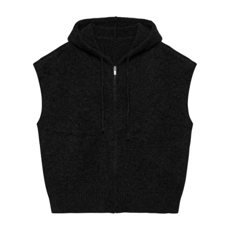 Gilet sans manches zippé noir pourvu d'une...
