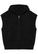 Thumbnail Gilet sans manches zippé noir pourvu d'une capuche et d'une coupe droite