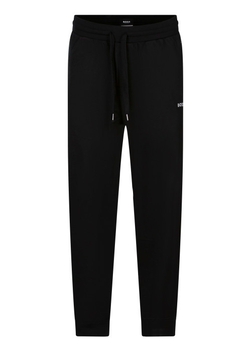 Pantalon jogging en coton noir à coupe droite...
