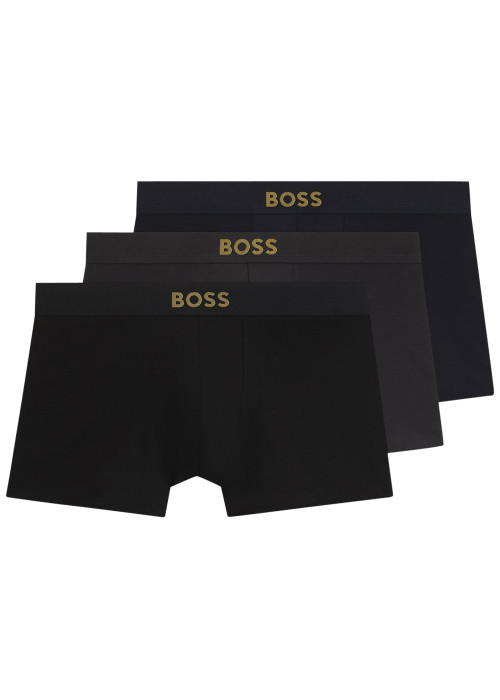 Lot de 3 boxers en coton unis avec une taille...