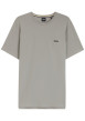 Thumbnail T-shirt en coton gris uni avec une coupe droite et un col rond