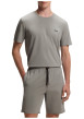 Thumbnail T-shirt en coton gris uni avec une coupe droite et un col rond - Image 2