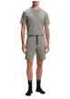 Thumbnail T-shirt en coton gris uni avec une coupe droite et un col rond - Image 3