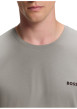 Thumbnail T-shirt en coton gris uni avec une coupe droite et un col rond - Image 5