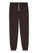 Thumbnail Pantalon de pyjama en coton chocolat uni avec une coupe ajustée