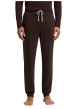 Thumbnail Pantalon de pyjama en coton chocolat uni avec une coupe ajustée - Image 2