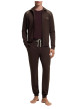 Thumbnail Pantalon de pyjama en coton chocolat uni avec une coupe ajustée - Image 3