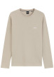 Thumbnail T-shirt beige uni avec une coupe droite et des manches longues