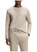 Thumbnail T-shirt beige uni avec une coupe droite et des manches longues - Image 2